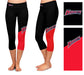 Delaware State Hornets Vive La Fete Game Day Collegiate Leg Color Block Girls Black Red Capri Leggings - Vive La Fête - Online Apparel Store