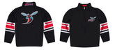 Delaware State Hornets Vive La Fete Game Day Black Quarter Zip Pullover Stripes on Sleeves - Vive La Fête - Online Apparel Store