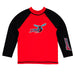 Delaware State Hornets Vive La Fete Logo Red Black Long Sleeve Raglan Rashguard