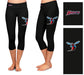 Delaware State Hornets Vive La Fete Game Day Collegiate Large Logo on Thigh and Waist Women Black Capri Leggings - Vive La Fête - Online Apparel Store