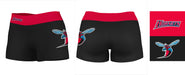 Delaware State Hornets Vive La Fete Logo on Thigh & Waistband Black & Red Women Yoga Booty Workout Shorts 3.75 Inseam - Vive La Fête - Online Apparel Store