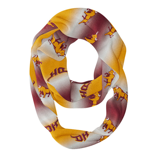 Cal State Dominguez Hills Toros Vive La Fete All Over Logo Game Day Collegiate Women Ultra Soft Knit Infinity Scarf