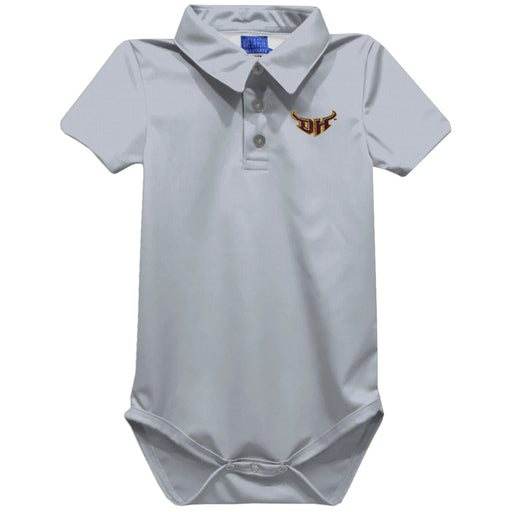 Cal State Dominguez Hills DH Toros CSUDH Embroidered Gray Solid Knit Polo Onesie