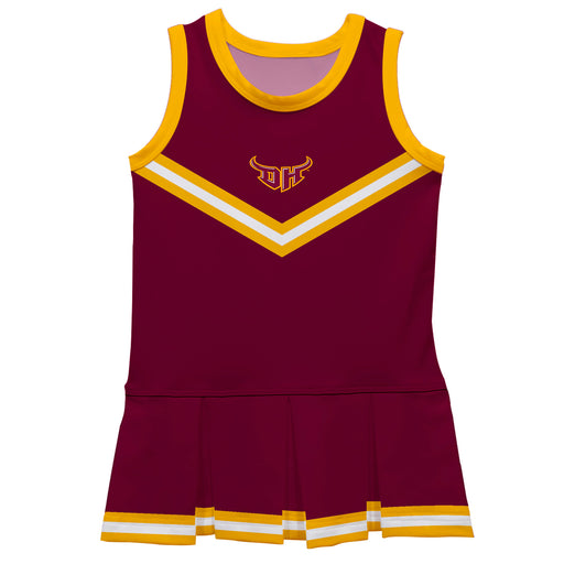 CSUDH California State Dominguez Hills Toros Vive La Fete Game Day Maroon Sleeveless Cheerleader Dress