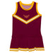 CSUDH California State Dominguez Hills Toros Vive La Fete Game Day Maroon Sleeveless Cheerleader Dress