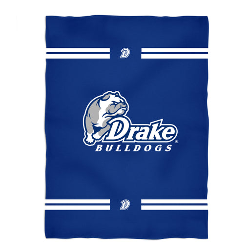 Drake University Bulldogs Vive La Fete Game Day Soft Premium Fleece Blue Throw Blanket 40" x 58” Logo and Stripes - Vive La Fête - Online Apparel Store