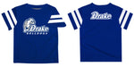 Drake University Bulldogs Vive La Fete Boys GameDay Blue Short Sleeve Tee with Stripes on Sleeves - Vive La Fête - Online Apparel Store