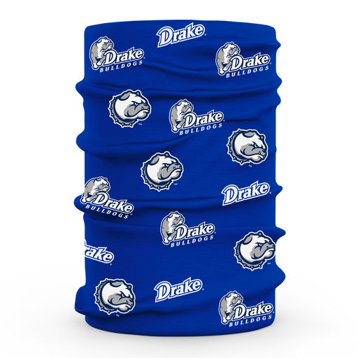 Drake University Bulldogs Vive La Fete All Over Logo Game Day  Collegiate Face Cover Soft 4-Way Stretch Neck Gaiter - Vive La Fête - Online Apparel Store
