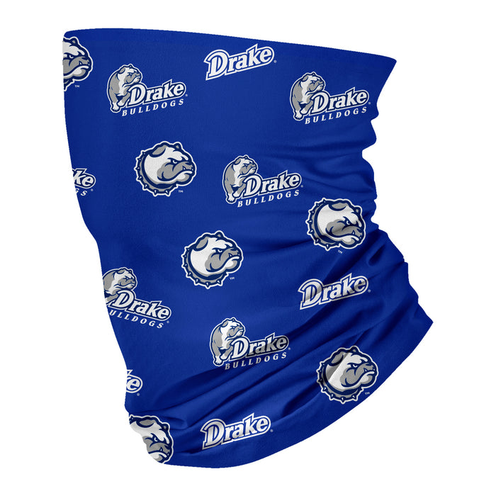 Drake University Bulldogs Vive La Fete All Over Logo Game Day  Collegiate Face Cover Soft 4-Way Stretch Neck Gaiter - Vive La Fête - Online Apparel Store