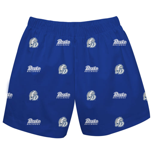 Drake University Bulldogs Vive La Fete Boys Game Day All Over Logo Elastic Waist Classic Play Blue Pull On Short - Vive La Fête - Online Apparel Store