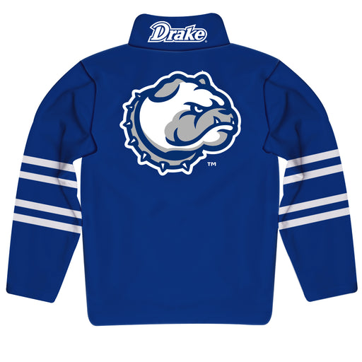 Drake University Bulldogs Vive La Fete Game Day Blue Quarter Zip Pullover Stripes on Sleeves - Vive La Fête - Online Apparel Store