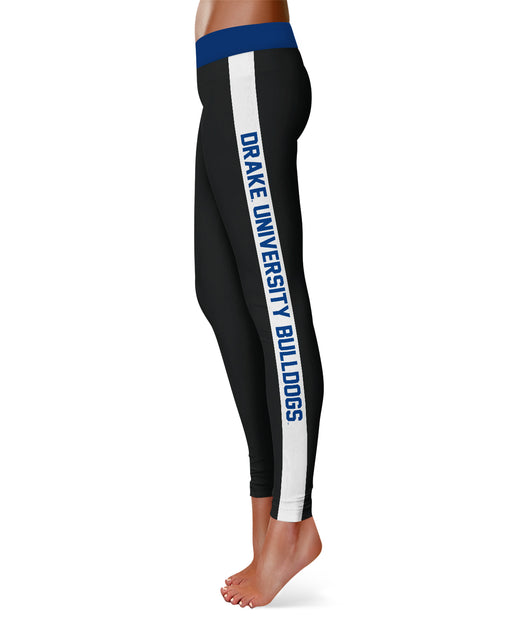 Drake University Bulldogs Vive La Fete Game Day Collegiate White Stripes Women Black Yoga Leggings 2 Waist Tights" - Vive La Fête - Online Apparel Store