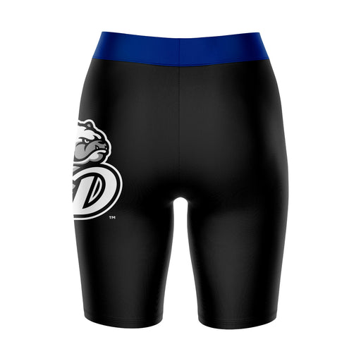 Drake Bulldogs Vive La Fete Game Day Logo on Thigh and Waistband Black and Blue Women Bike Short 9 Inseam" - Vive La Fête - Online Apparel Store