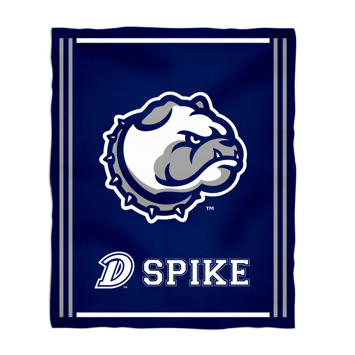 Drake University Bulldogs Vive La Fete Kids Game Day Blue Plush Soft Minky Blanket 36 x 48 Mascot
