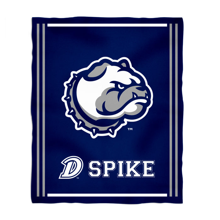 Drake University Bulldogs Vive La Fete Kids Game Day Blue Plush Soft Minky Blanket 36 x 48 Mascot