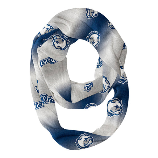 Drake Bulldogs Vive La Fete All Over Logo Game Day Collegiate Women Ultra Soft Knit Infinity Scarf