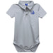 Drake University Bulldogs Embroidered Gray Solid Knit Polo Onesie