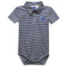 Drake University Bulldogs Embroidered Navy Stripe Knit Polo Onesie
