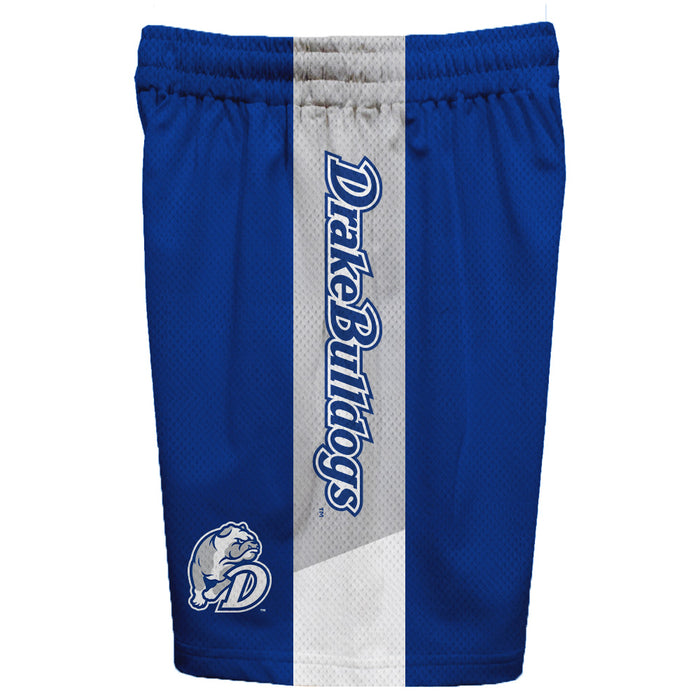 Drake Bulldogs Vive La Fete Game Day Blue Stripes Boys Solid Gray Athletic Mesh Short - Vive La Fête - Online Apparel Store