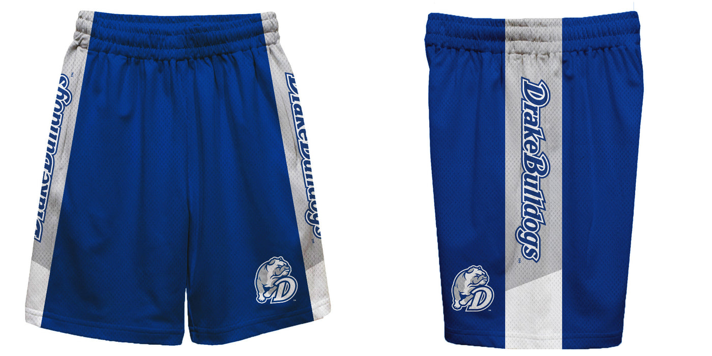 Drake Bulldogs Vive La Fete Game Day Blue Stripes Boys Solid Gray Athletic Mesh Short - Vive La Fête - Online Apparel Store
