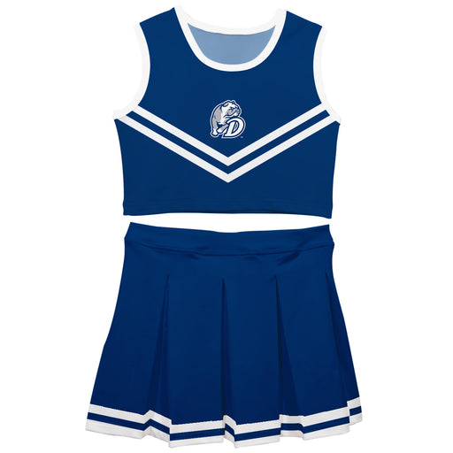 Drake University Bulldogs Vive La Fete Game Day Blue Sleeveless Cheerleader Set