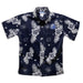 Drake University Bulldogs Navy Hawaiian Short Sleeve Button Down Shirt