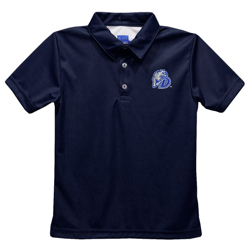 Drake University Bulldogs Embroidered Navy Short Sleeve Polo Box Shirt