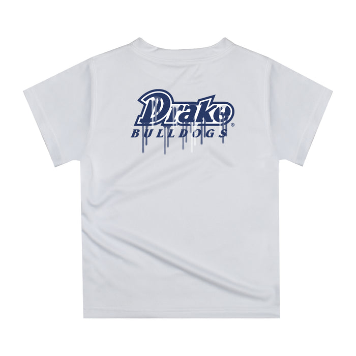 Drake Bulldogs Original Dripping Basketball Blue T-Shirt by Vive La Fete - Vive La Fête - Online Apparel Store