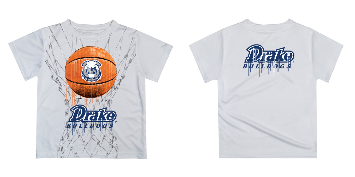 Drake Bulldogs Original Dripping Basketball Blue T-Shirt by Vive La Fete - Vive La Fête - Online Apparel Store