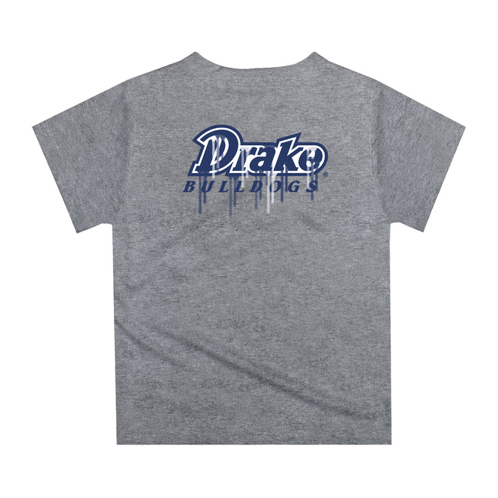 Drake Bulldogs Original Dripping Basketball Blue T-Shirt by Vive La Fete - Vive La Fête - Online Apparel Store