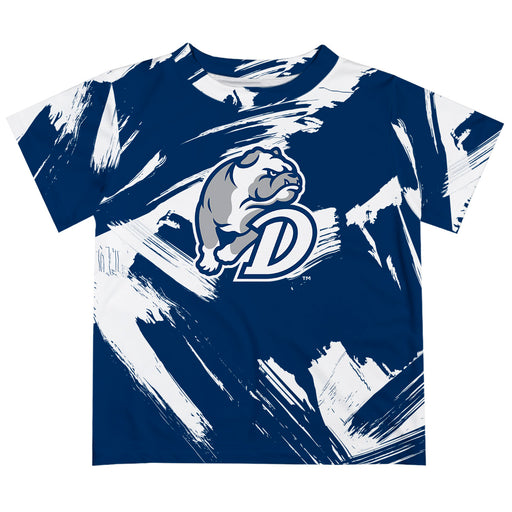 Drake University Bulldogs Vive La Fete Boys Game Day Blue Short Sleeve Tee Paint Brush