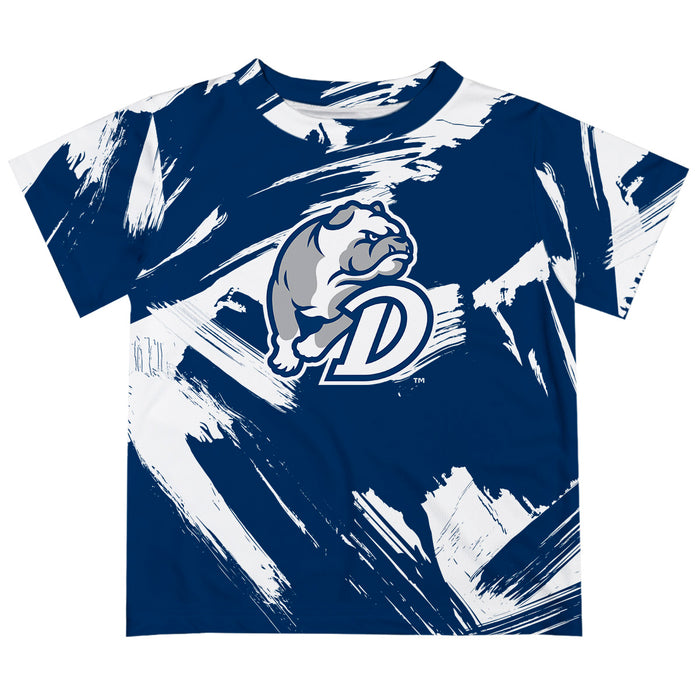 Drake University Bulldogs Vive La Fete Boys Game Day Blue Short Sleeve Tee Paint Brush