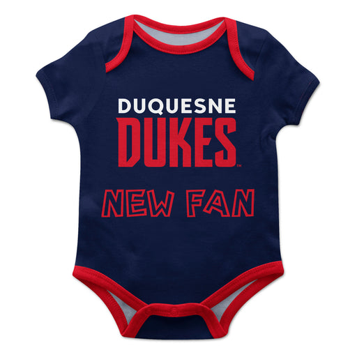 Duquesne Dukes Vive La Fete Infant Game Day Blue Short Sleeve Onesie New Fan Logo and Mascot Bodysuit - Vive La Fête - Online Apparel Store