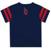 Duquesne Dukes Vive La Fete Boys Game Day Blue Short Sleeve Tee with Stripes on Sleeves - Vive La Fête - Online Apparel Store