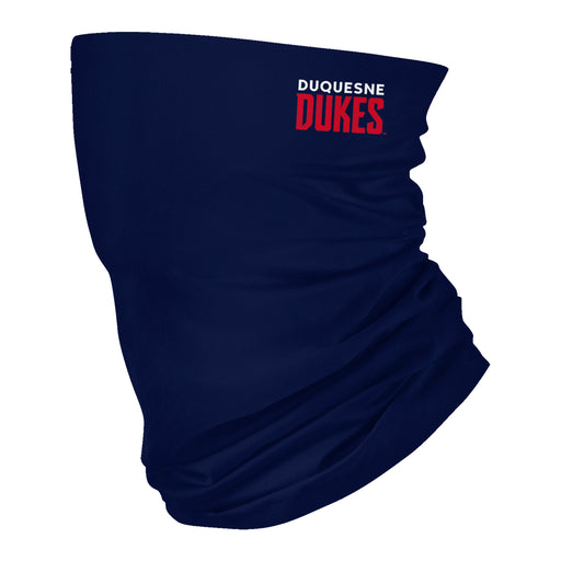 Duquesne Dukes Vive La Fete Blue Game Day Collegiate Logo Face Cover Soft  Four Way Stretch Neck Gaiter