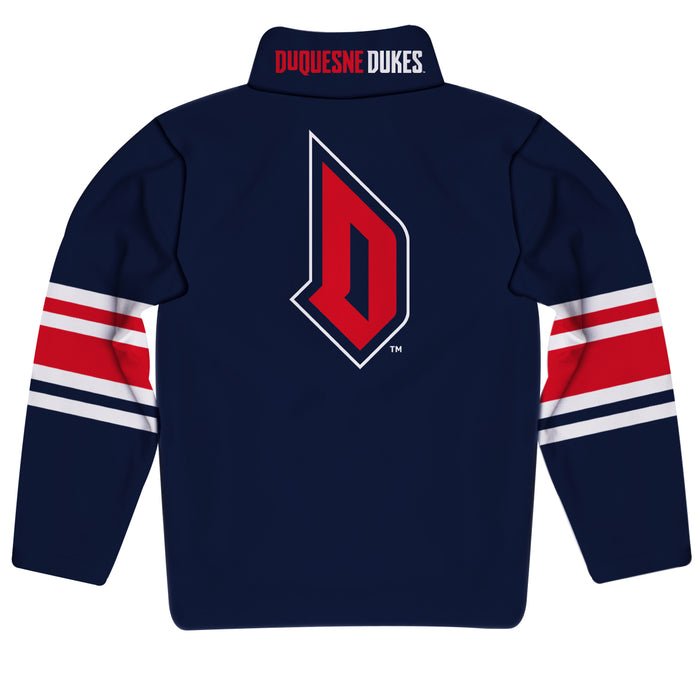 Duquesne Dukes Vive La Fete Game Day Blue Quarter Zip Pullover Stripes on Sleeves - Vive La Fête - Online Apparel Store