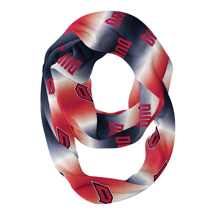 Duquesne Dukes Vive La Fete All Over Logo Game Day Collegiate Women Ultra Soft Knit Infinity Scarf