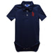Duquesne Dukes Embroidered Navy Solid Knit Polo Onesie