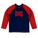 Duquesne Dukes Vive La Fete Blue Red Long Sleeve Raglan Rashguard