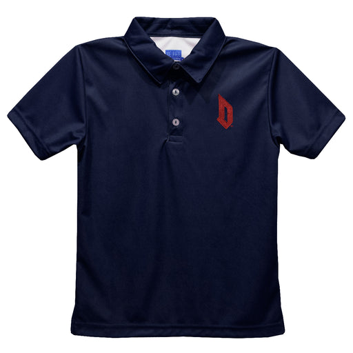Duquesne Dukes Embroidered Navy Short Sleeve Polo Box Shirt