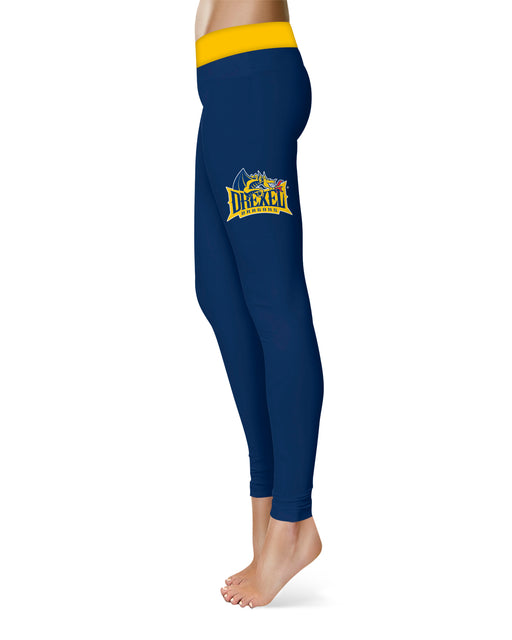 Drexel University Dragons Vive La Fete Game Day Collegiate Logo on Thigh Blue Women Yoga Leggings 2.5 Waist Tights" - Vive La Fête - Online Apparel Store
