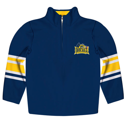 Drexel University Dragons Vive La Fete Game Day Blue Quarter Zip Pullover Stripes on Sleeves - Vive La Fête - Online Apparel Store