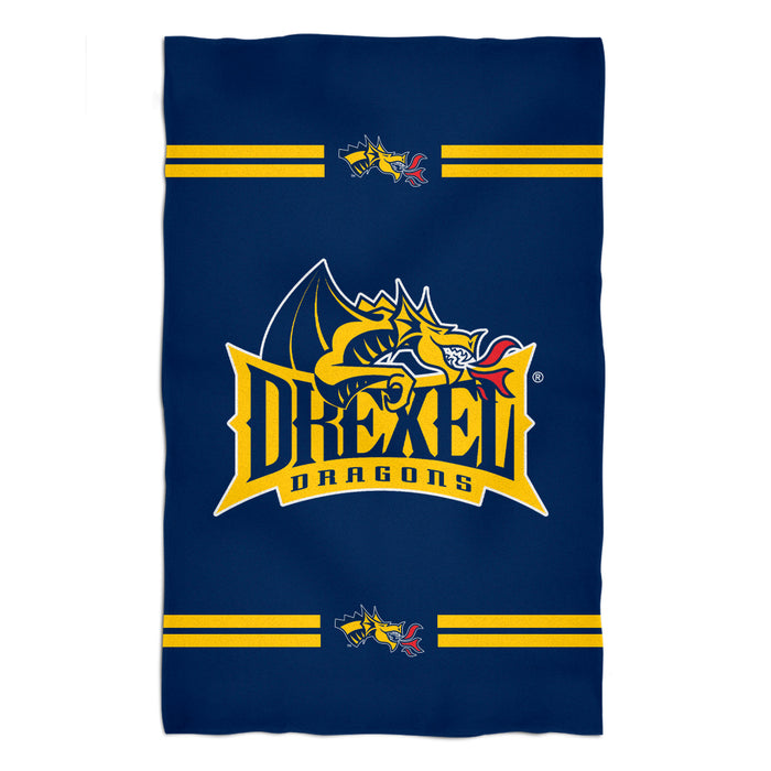 Drexel University Dragons Vive La Fete Game Day Absorvent Premium Blue Beach Bath Towel 51 x 32" Logo and Stripes" - Vive La Fête - Online Apparel Store