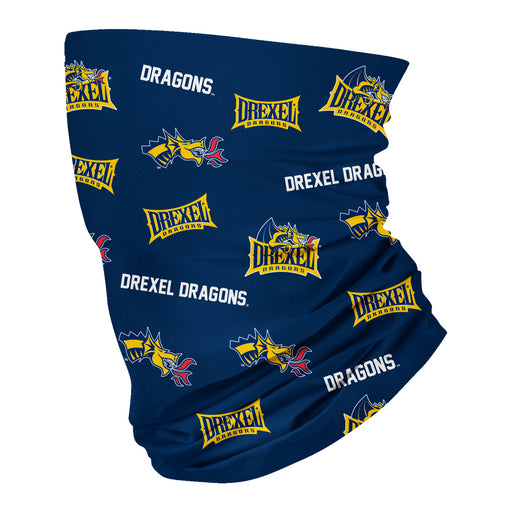 Drexel Dragons Vive La Fete All Over Logo Game Day Collegiate Face Cover Soft 4 Way Stretch Neck Gaiter - Vive La Fête - Online Apparel Store