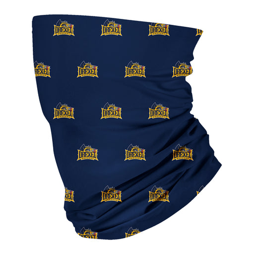 Drexel Dragon Vive La Fete All Over Logo Game Day Collegiate Face Cover Soft 4-Way Stretch Two Ply Neck Gaiter - Vive La Fête - Online Apparel Store