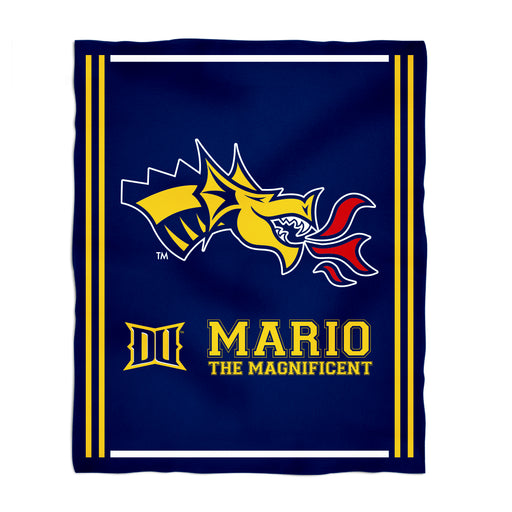 Drexel University Dragons Vive La Fete Kids Game Day Blue Plush Soft Minky Blanket 36 x 48 Mascot