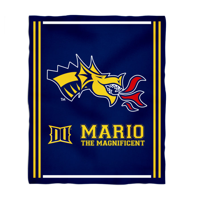 Drexel University Dragons Vive La Fete Kids Game Day Blue Plush Soft Minky Blanket 36 x 48 Mascot