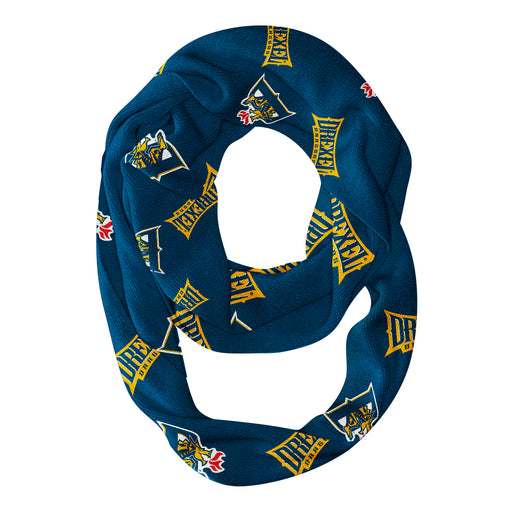 Drexel Dragon Vive La Fete Repeat Logo Game Day Collegiate Women Light Weight Ultra Soft Infinity Scarf