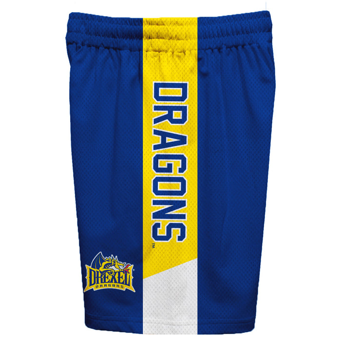 Drexel Dragon Vive La Fete Game Day Blue Stripes Boys Solid Gold Athletic Mesh Short - Vive La Fête - Online Apparel Store