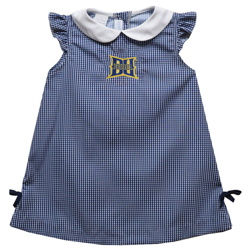 Drexel University Dragons  Embroidered Navy Gingham A Line Dress